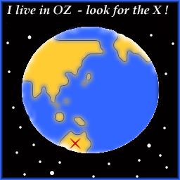 Map of the world, zooming in on Australia